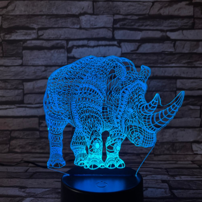 Orrszarvú 3D led lámpa