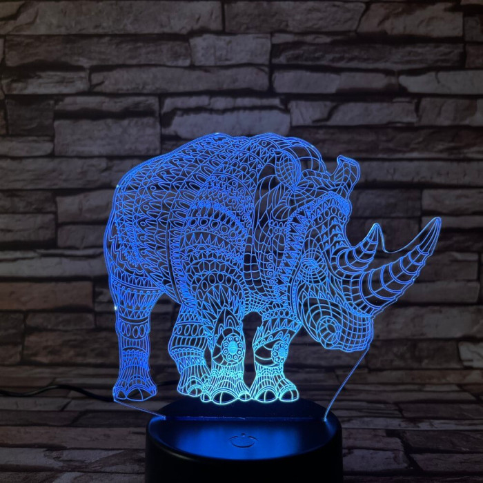 Orrszarvú 3D led lámpa