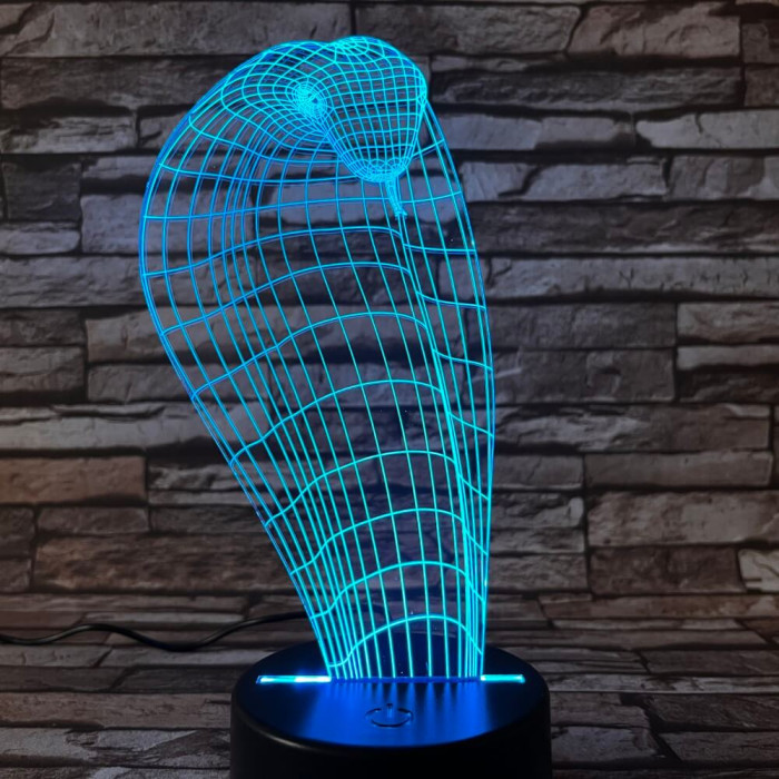 Kobra 2 7 színű 3D led lámpa