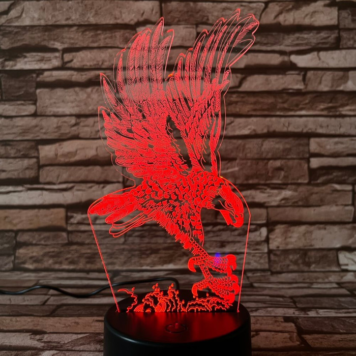 Sas leszáll 7 színű 3D led lámpa