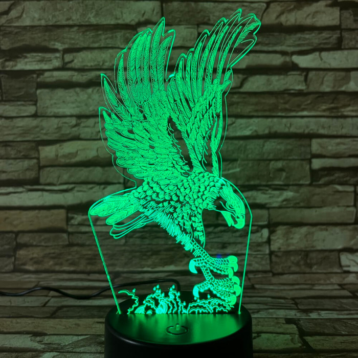 Sas leszáll 7 színű 3D led lámpa