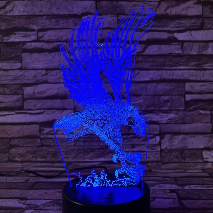 Sas leszáll 7 színű 3D led lámpa