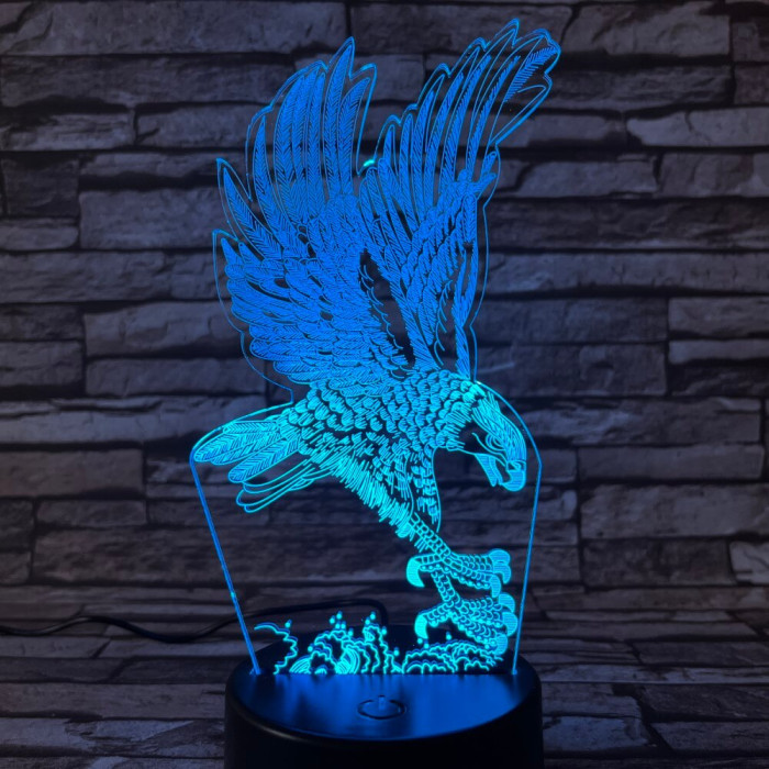 Sas leszáll 7 színű 3D led lámpa