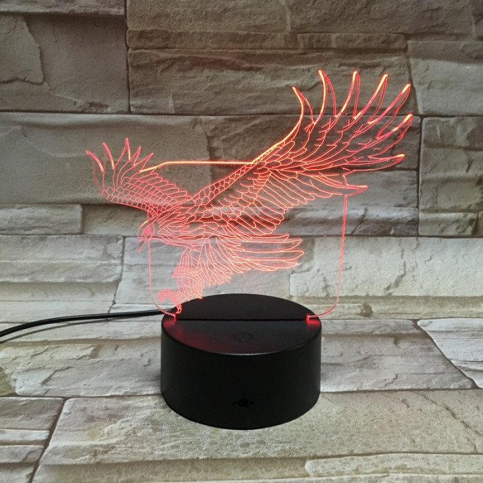 Sas 7 színű 3D led lámpa