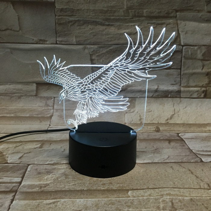 Sas 7 színű 3D led lámpa