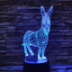 Szamár 7 színű 3D led lámpa