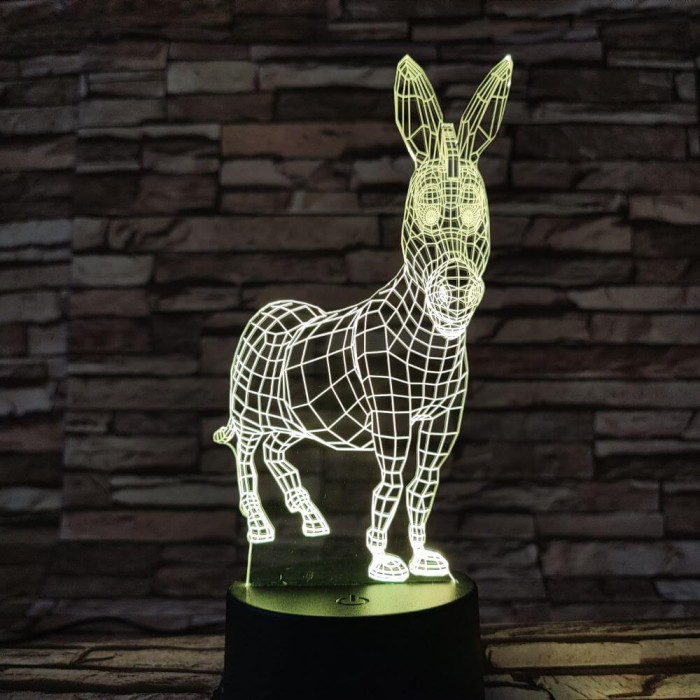 Szamár 7 színű 3D led lámpa