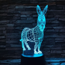 Szamár 7 színű 3D led lámpa