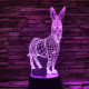 Szamár 7 színű 3D led lámpa