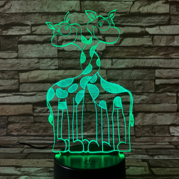 Zsiráfok 3D led lámpa