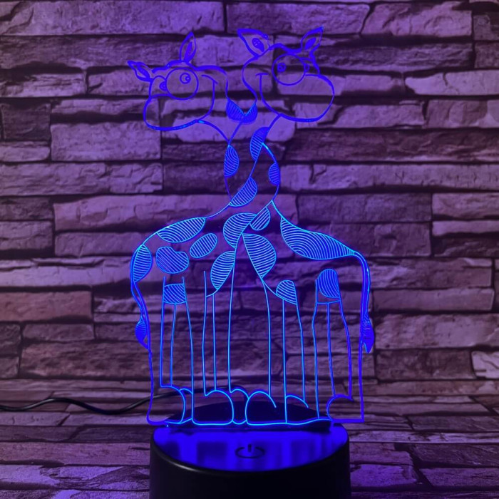 Zsiráfok 3D led lámpa
