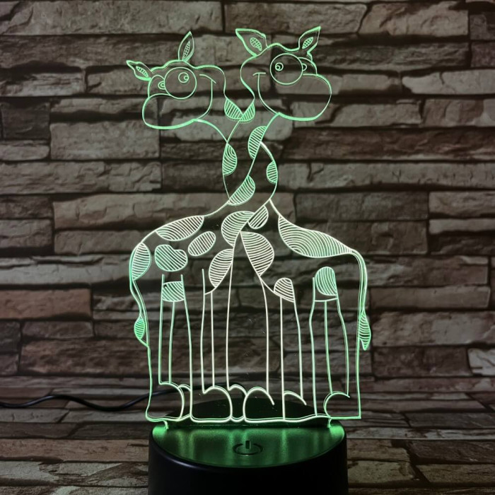 Zsiráfok 3D led lámpa