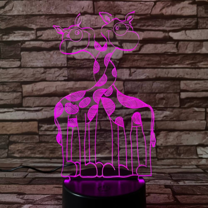 Zsiráfok 3D led lámpa
