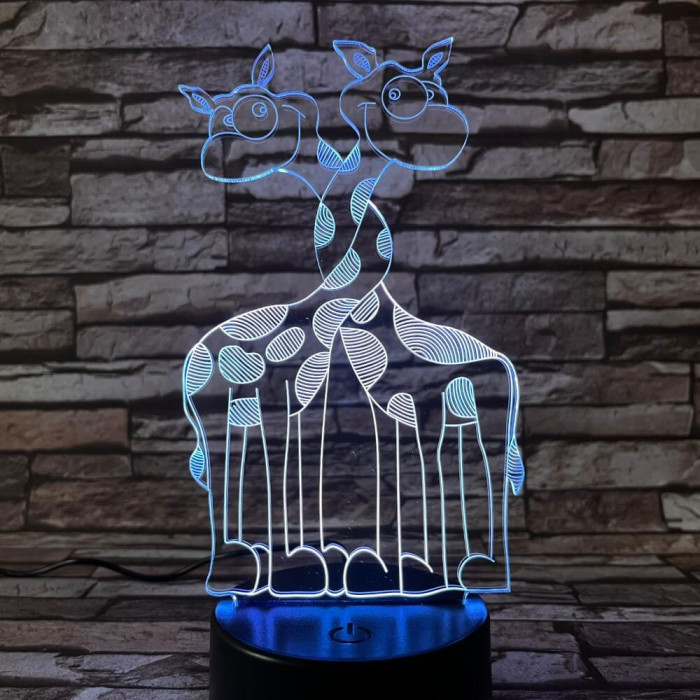 Zsiráfok 3D led lámpa