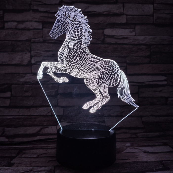 Ágaskodó Ló 3D led lámpa