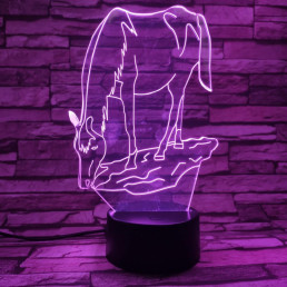 Ló iszik 7 színű 3D led lámpa