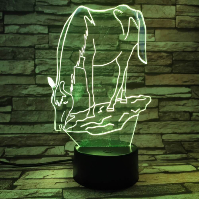 Ló iszik 7 színű 3D led lámpa