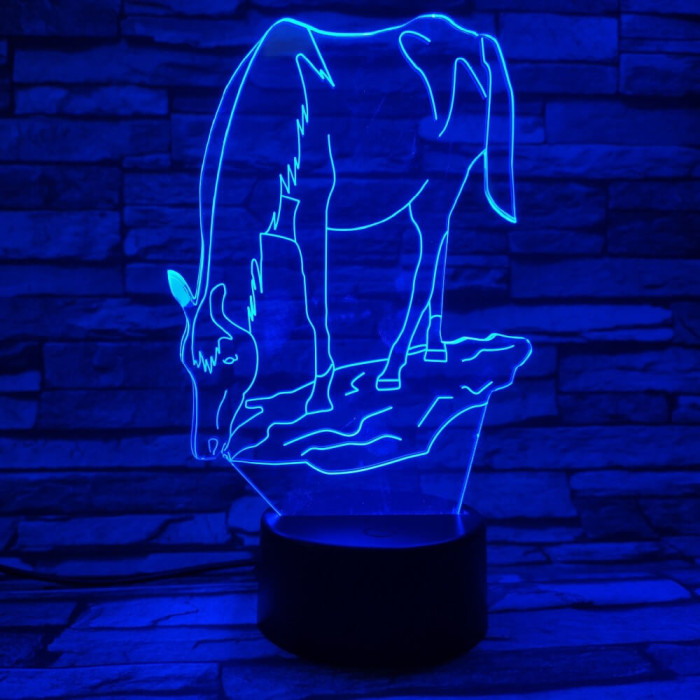 Ló iszik 7 színű 3D led lámpa