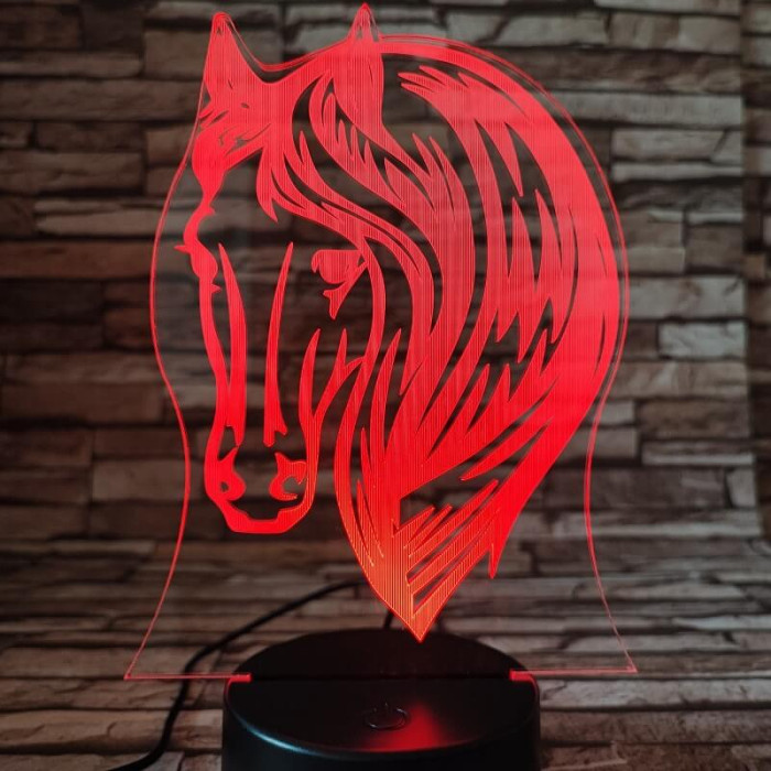 Ló fej 7 színű 3D led lámpa