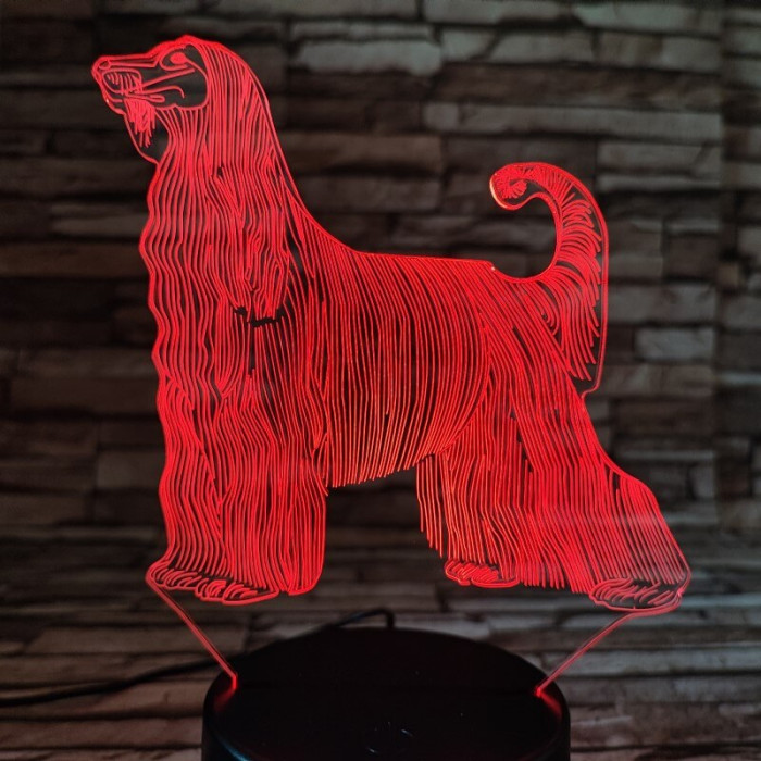 Afgán Agár 7 színű 3D led lámpa
