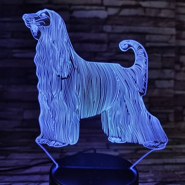 Afgán Agár 7 színű 3D led lámpa