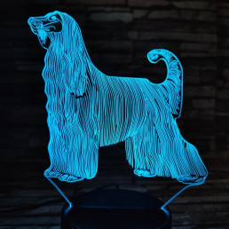 Afgán Agár 7 színű 3D led lámpa