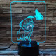 Mopsz és pillangó 7 színű 3D led lámpa
