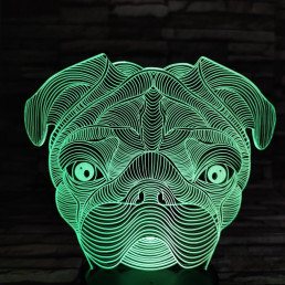 Bordeaux-i dog 7 színű 3D led lámpa