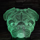 Bordeaux-i dog 7 színű 3D led lámpa