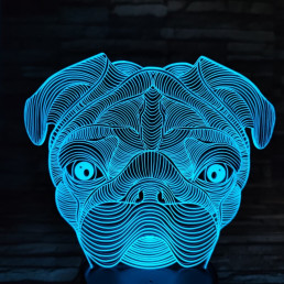Bordeaux-i dog 7 színű 3D led lámpa