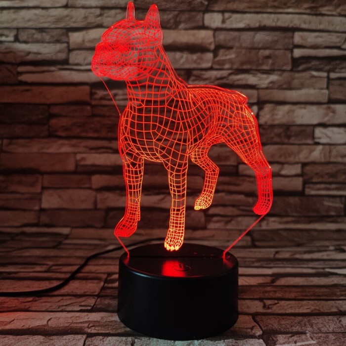 Amerikai pitpull terrier 3D led lámpa