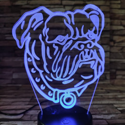 Angol Bulldog 7 színű 3D led lámpa