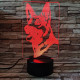 Német juhász kutya 7 színű 3D led lámpa