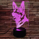 Német juhász kutya 7 színű 3D led lámpa