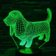 Basset Hound kutya 7 színű 3D led lámpa
