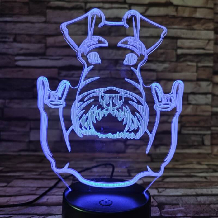 Foxterrier 7 színű 3D led lámpa