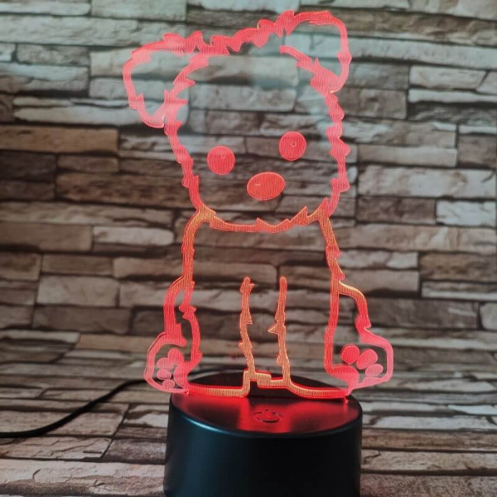 Havannai pincs 7 színű  3D led lámpa