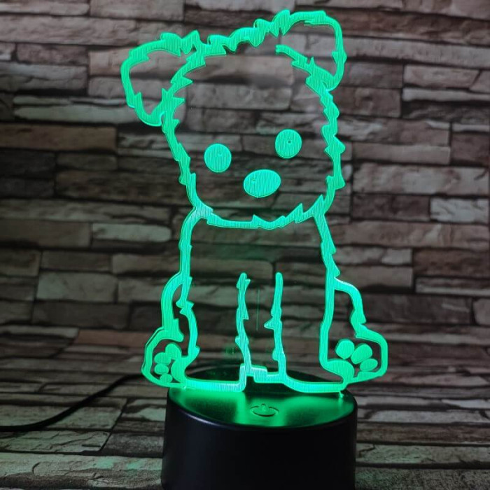 Havannai pincs 7 színű  3D led lámpa