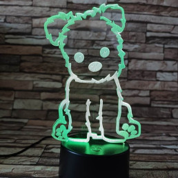 Havannai pincs 7 színű  3D led lámpa