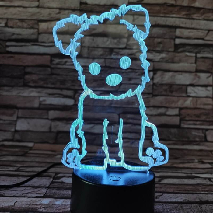 Havannai pincs 7 színű  3D led lámpa