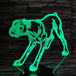 Boxer 7 színű  3D led lámpa