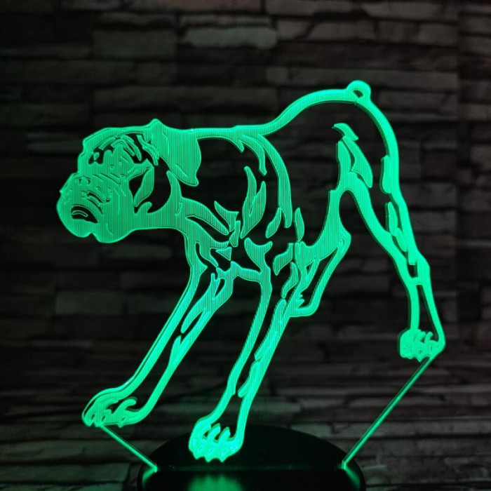 Boxer 7 színű  3D led lámpa