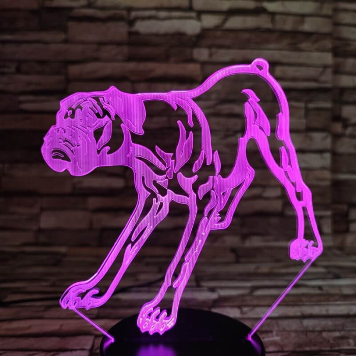 Boxer 7 színű  3D led lámpa