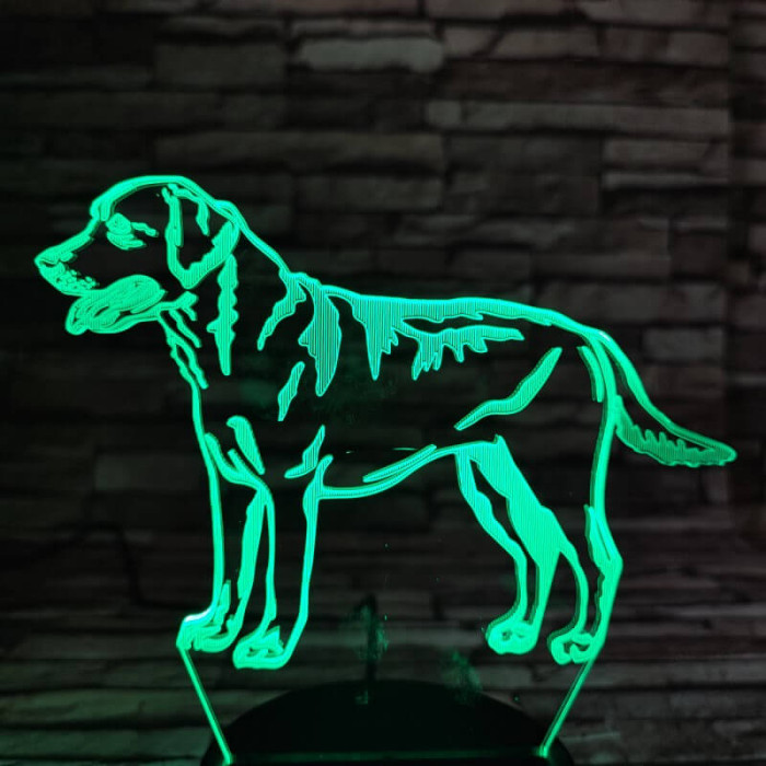 Labrador retriever 7 színű 3D led lámpa