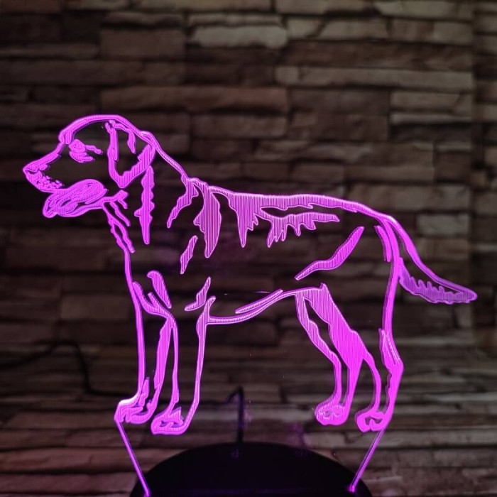 Labrador retriever 7 színű 3D led lámpa