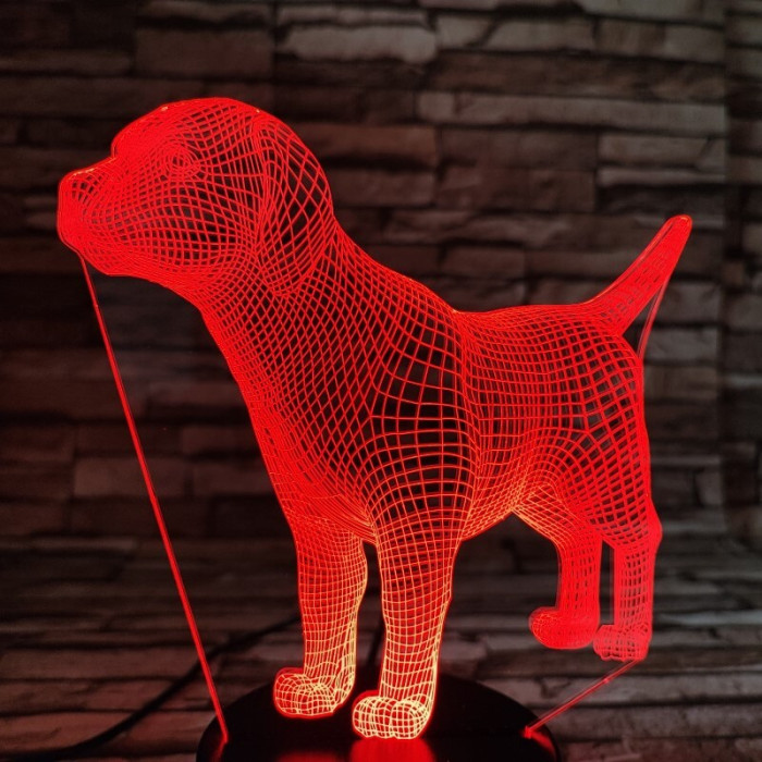 Beagle kutya 7 színű 3D led lámpa