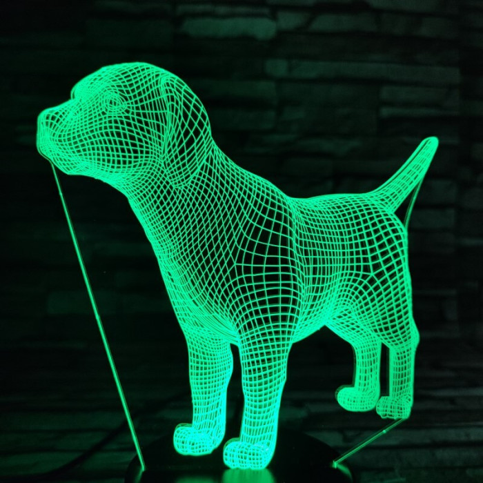 Beagle kutya 7 színű 3D led lámpa