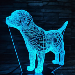 Beagle kutya 7 színű 3D led lámpa