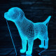 Beagle kutya 7 színű 3D led lámpa