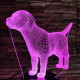 Beagle kutya 7 színű 3D led lámpa
